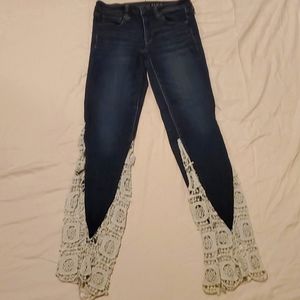 Skinny,Lace leg Flares